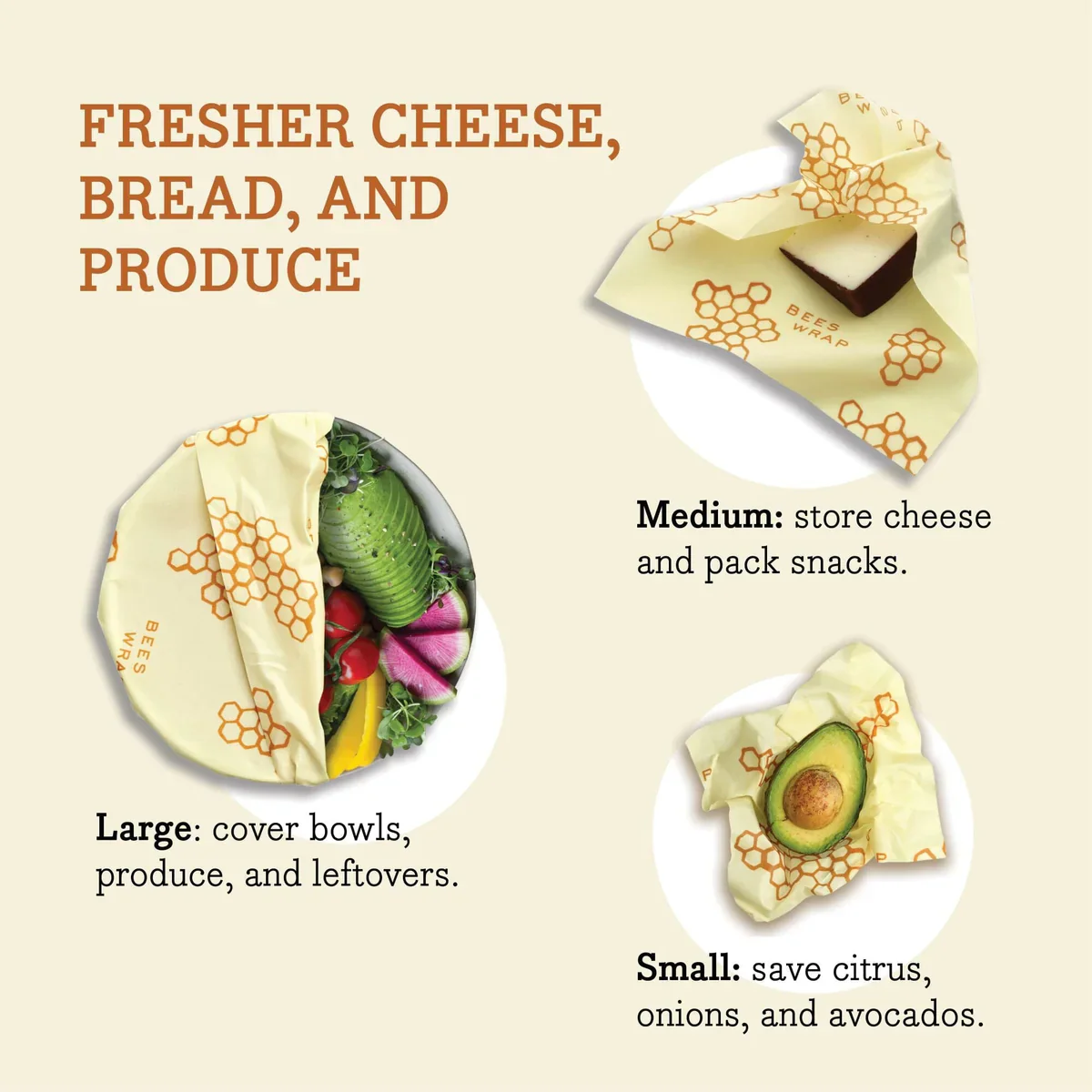 Reusable Beeswax Food Wraps – Assorted 3 Pack - Image 15