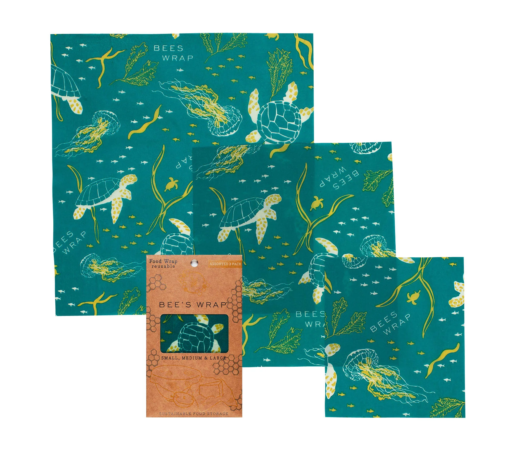 Reusable Beeswax Food Wraps – Assorted 3 Pack - Image 3