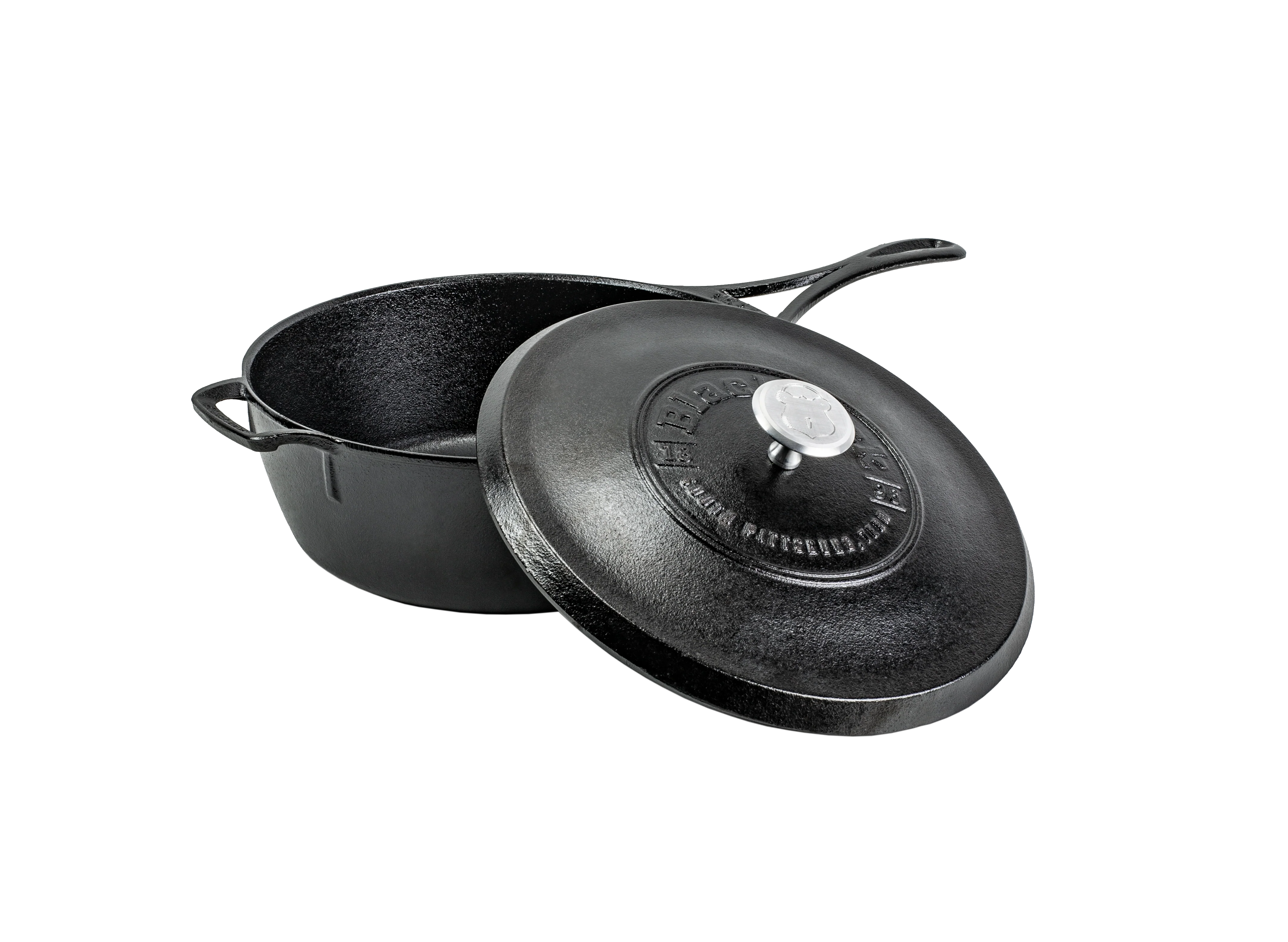 Blacklock Cast Iron Deep Skillet With Lid - Triple Seasoned, Lightweight
