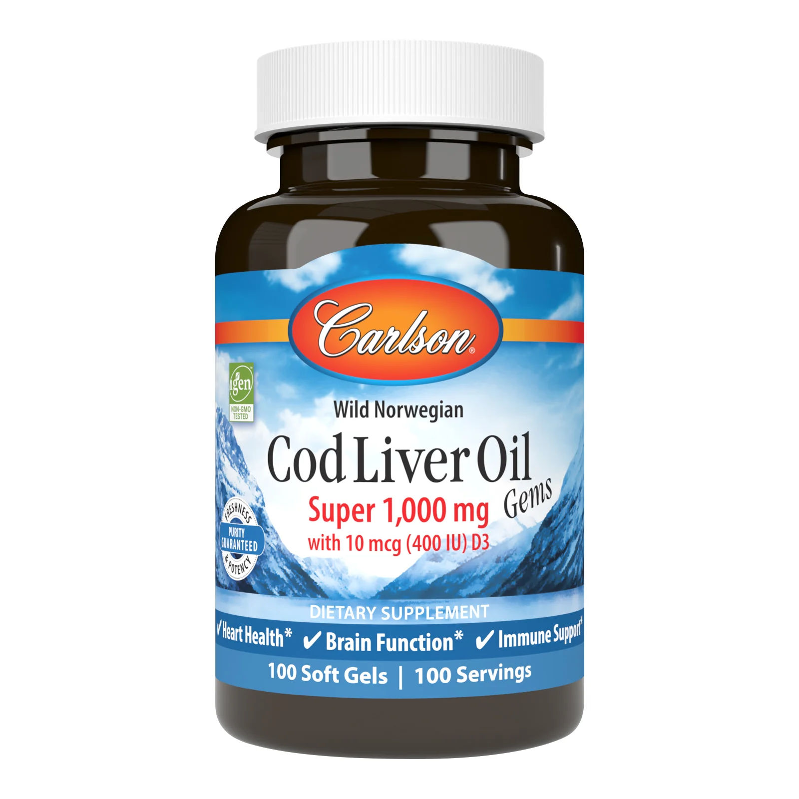 Cod Liver Oil Gems - 1,000 mg - Image 2
