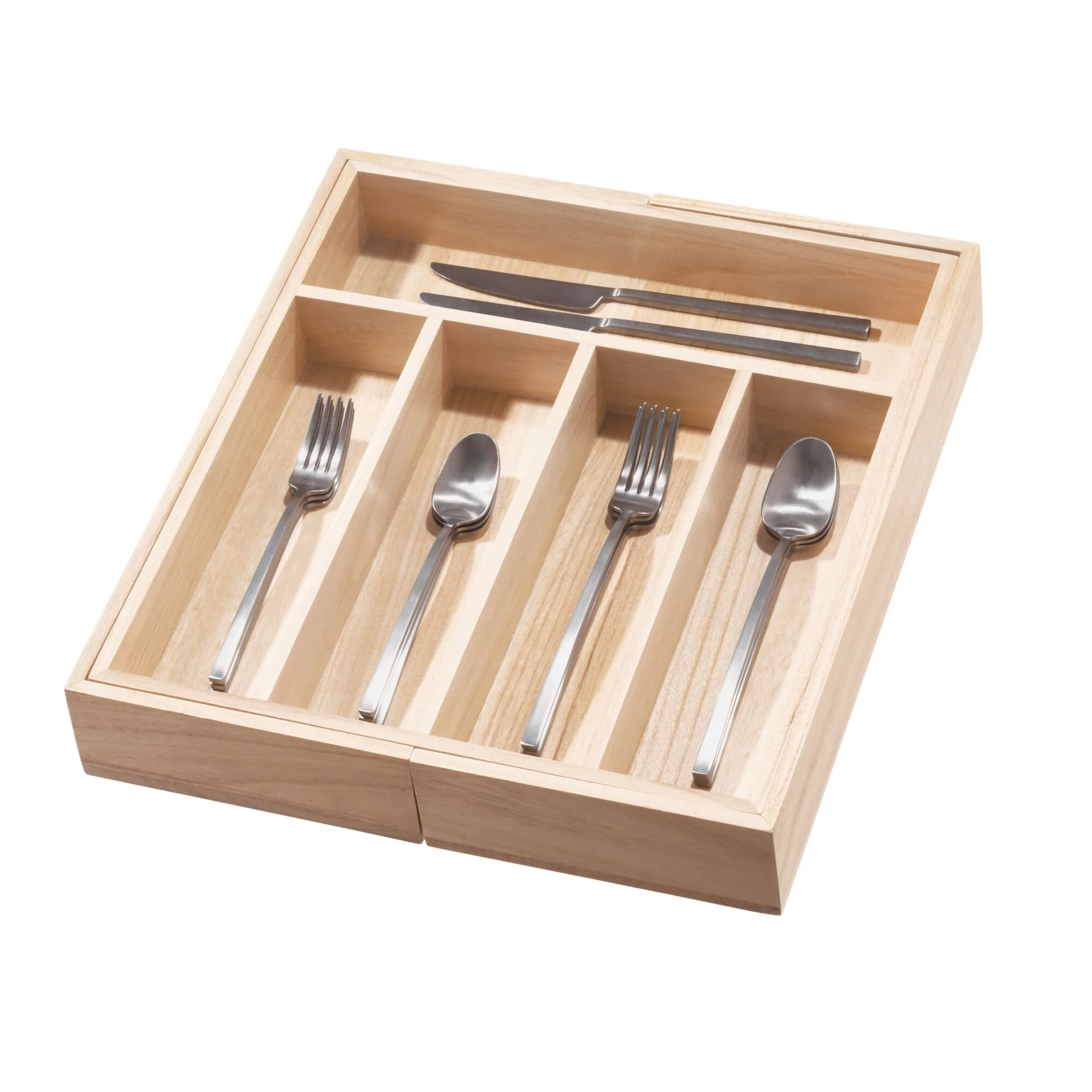 Expandable Wood Cutlery Tray - Image 2
