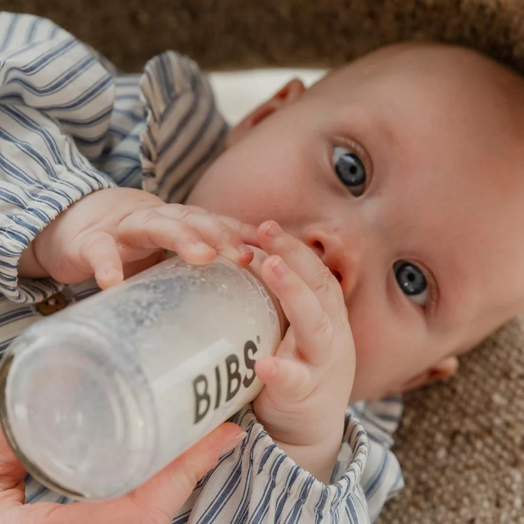 Glass Baby Bottle with Natural Rubber Nipple Set - Medium Flow 2+ Months - Image 5