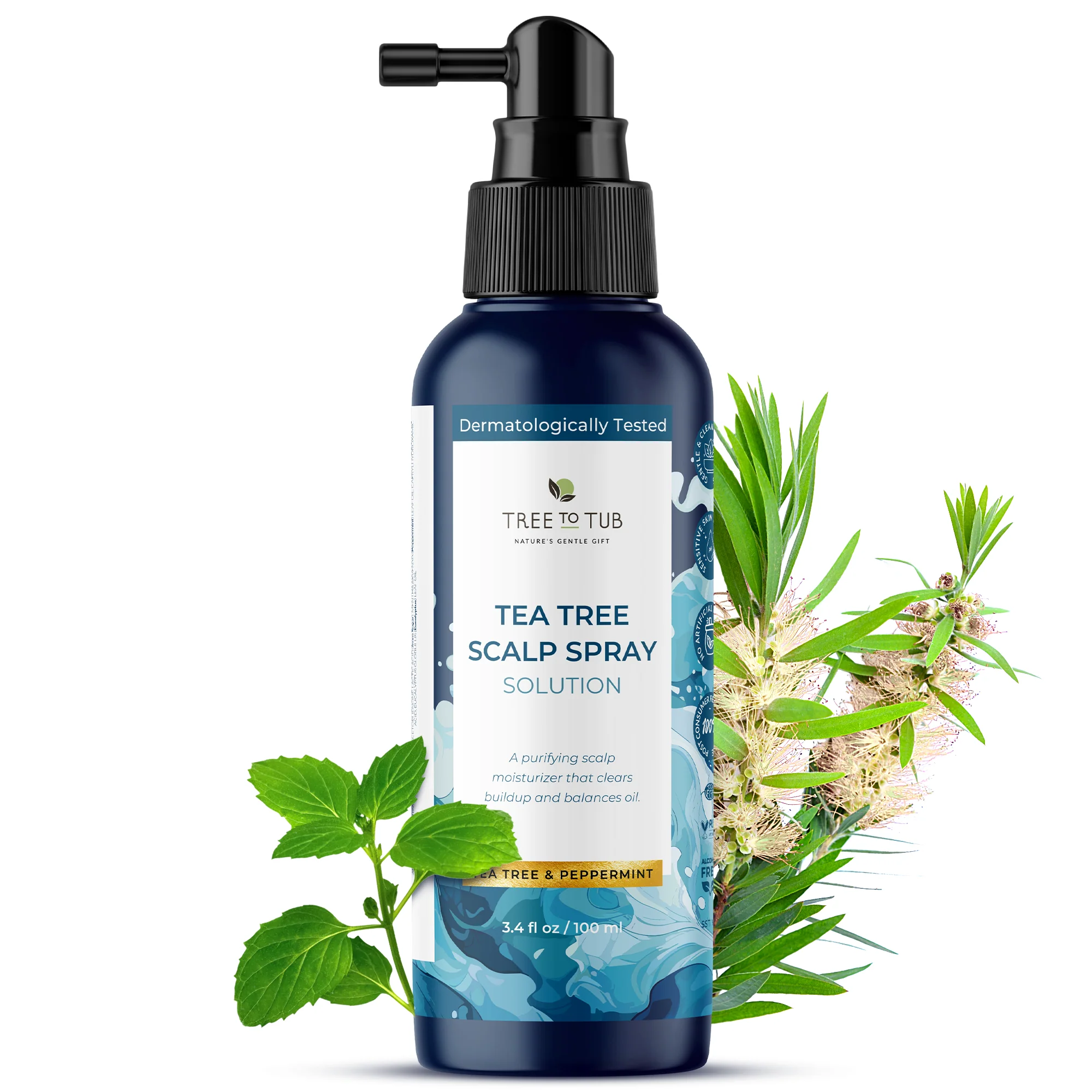 Tea Tree Scalp Spray, Calming Spray for Dry, Itchy or Flaky Scalp