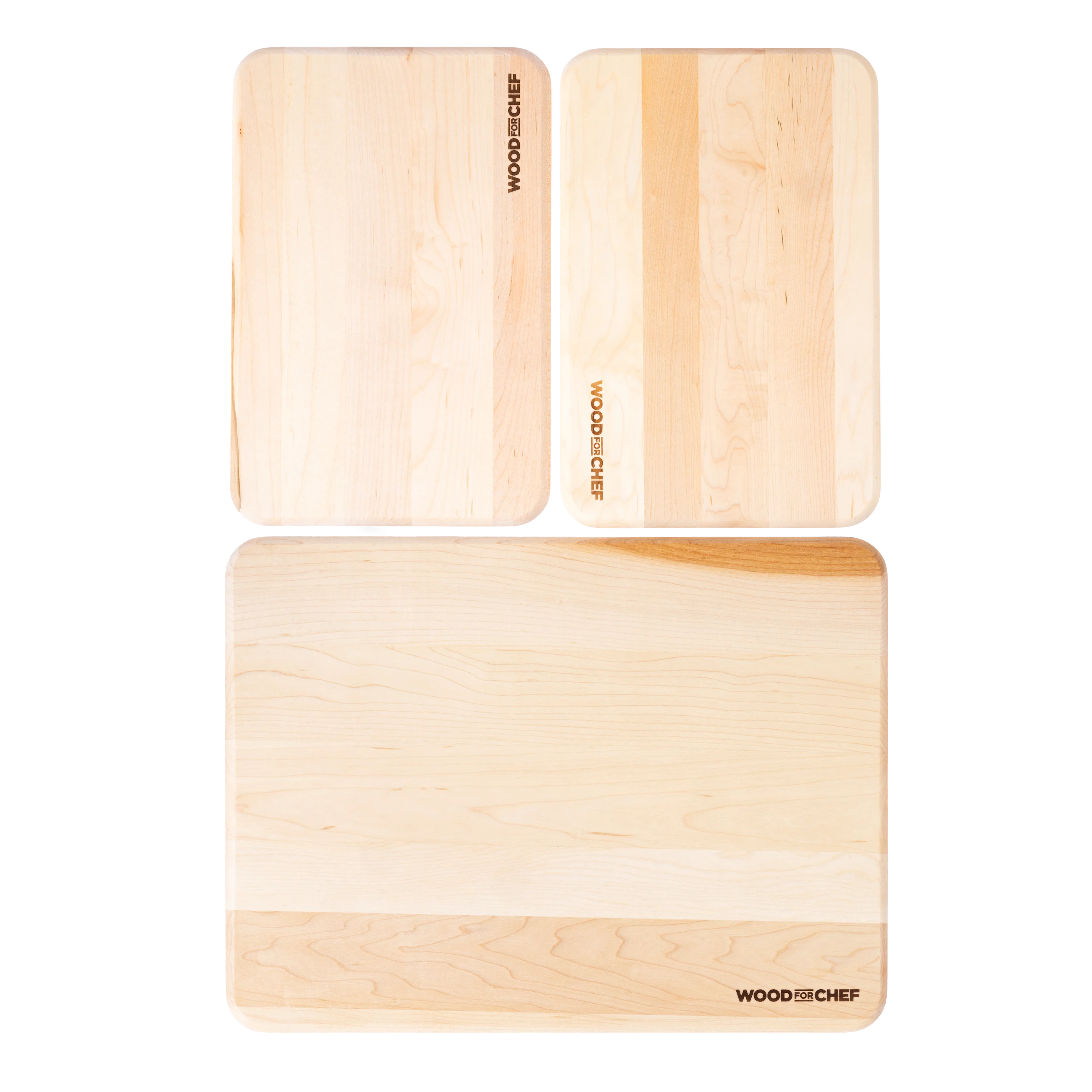 Mizu Minimalist Cutting Board Set - 100% FSC Certified Maple Wood