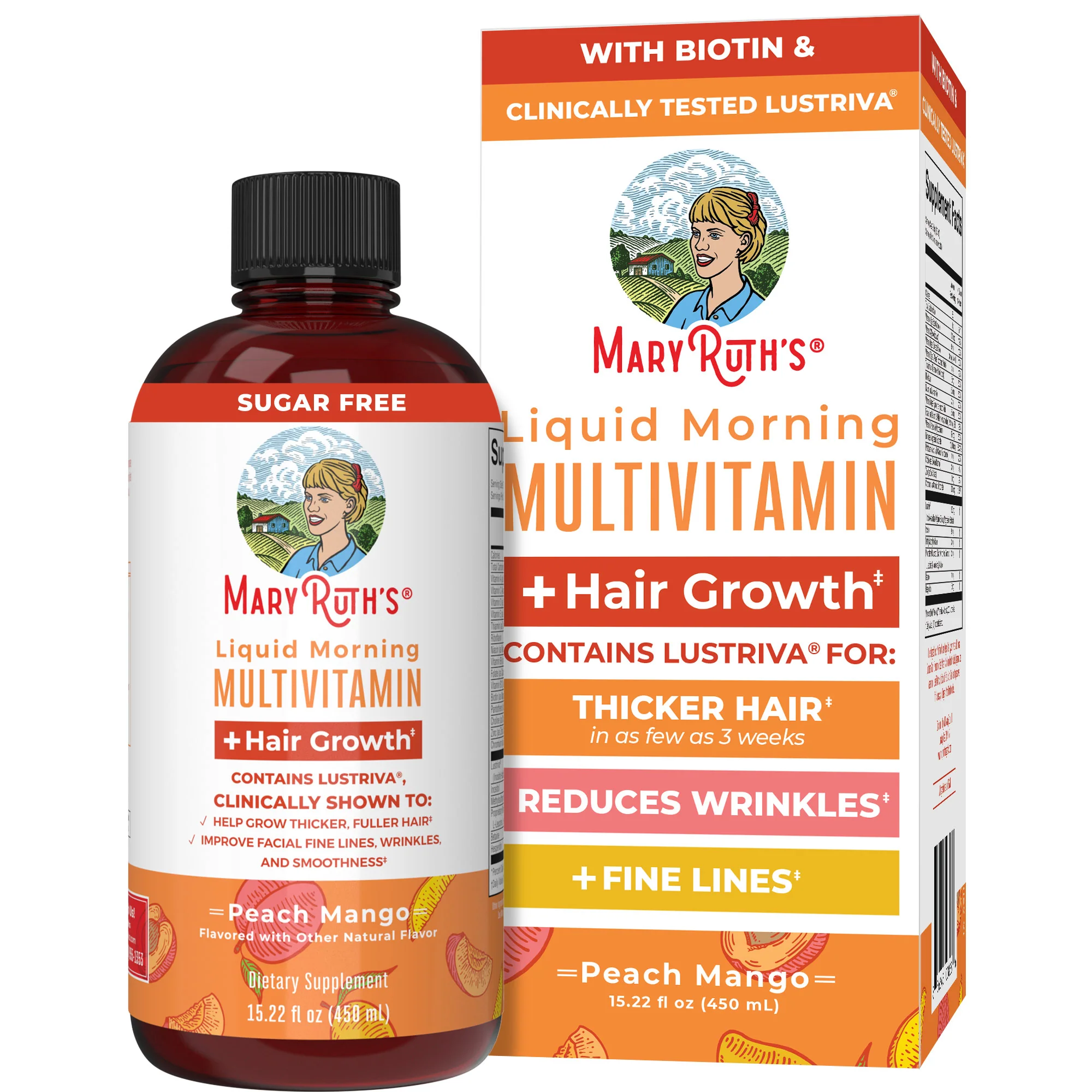 Morning Multivitamin +Hair Growth Liquid, 15.22 oz