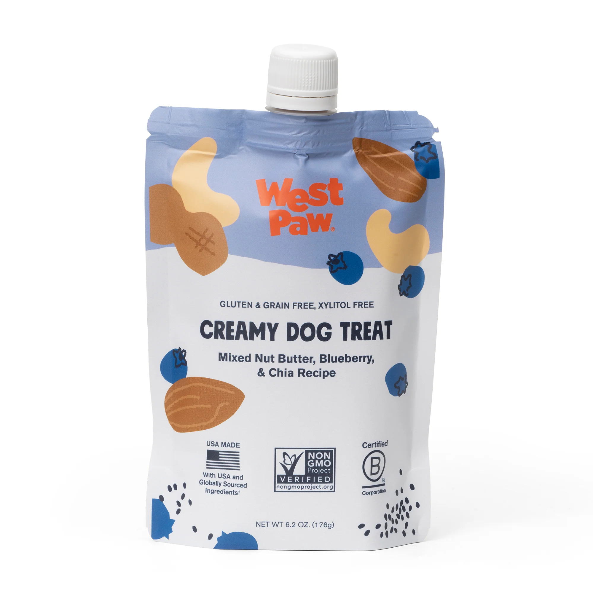 Nut Butter with Blueberry and Chia Creamy Dog Treat