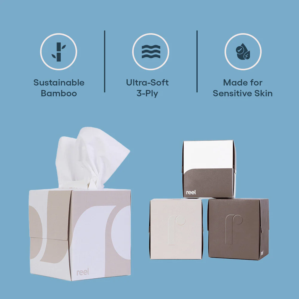 Premium Bamboo Facial Tissues - 60 3-ply tissues per box - Image 11
